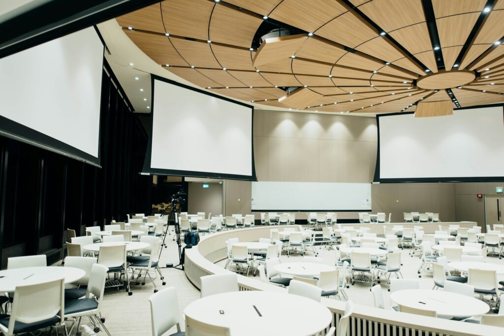 A community event hall set out with chairs