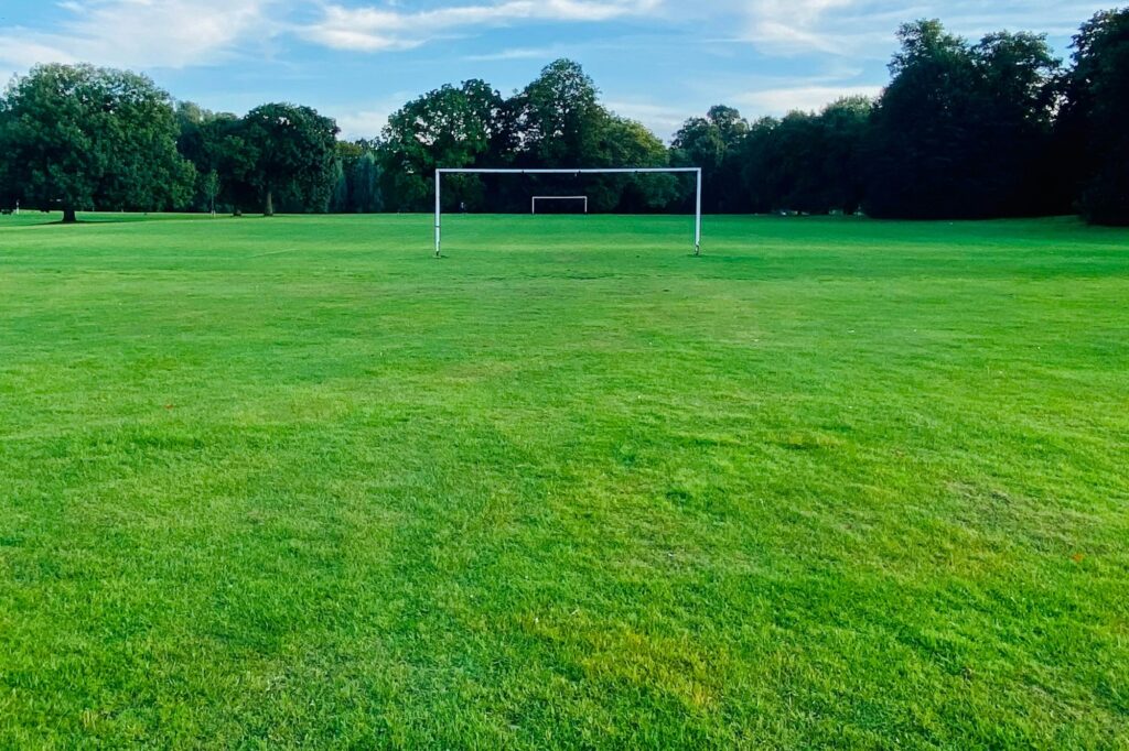 Football on a school pitch
